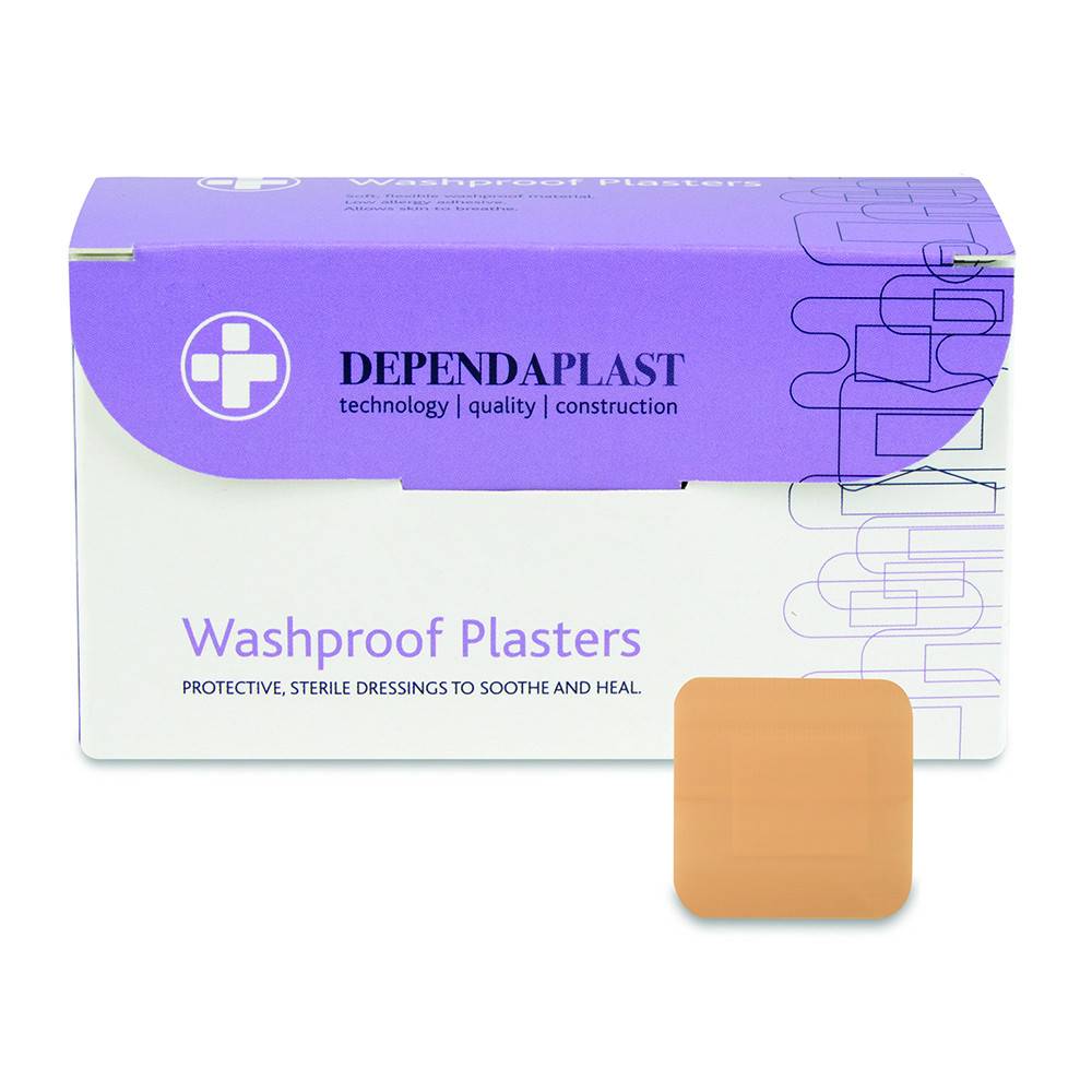 Dependaplast Washproof Plasters 4cm x 4cm Box of 100 - UKMEDI